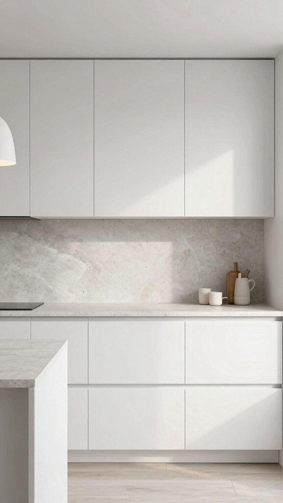 minimalist scandinavian cabinetry with recessed handles