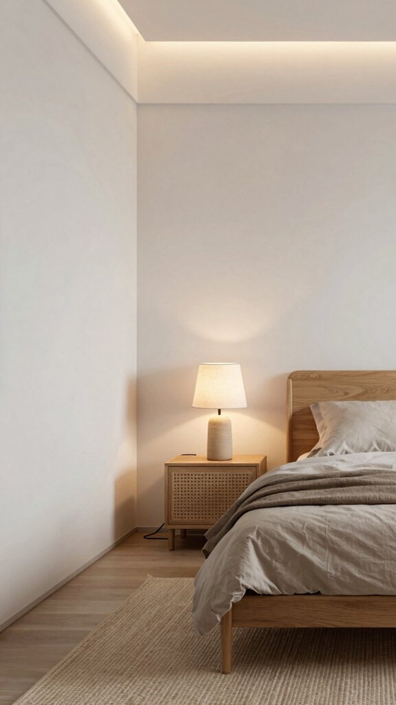 minimalist warm japandi lighting