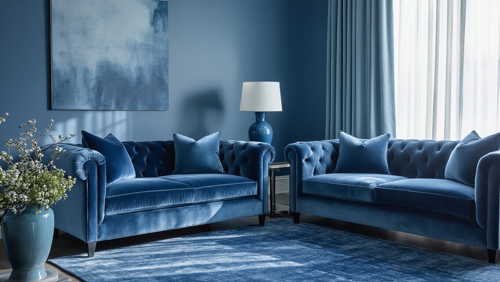 monochromatic blue room styling