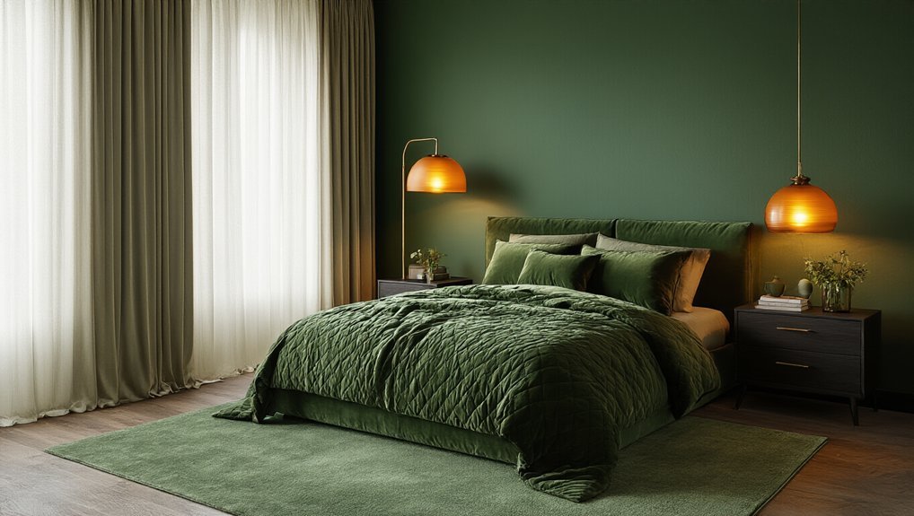 moody green bedroom ideas