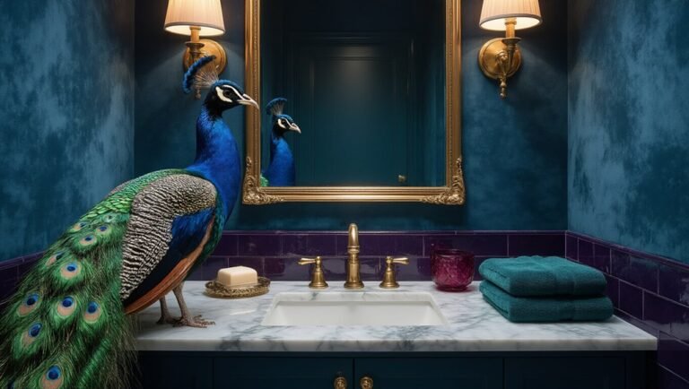moody peacock blue bathroom