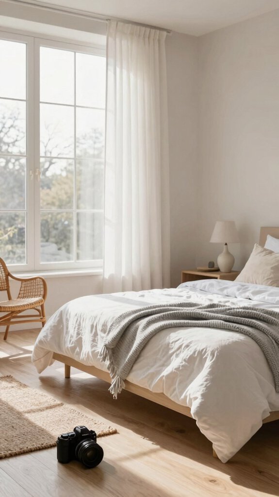 natural light minimalist curtains serene scandinavian