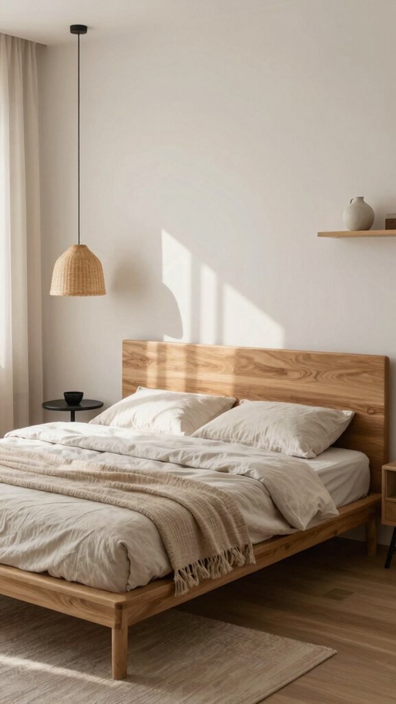 natural wood defines japandi bedroom style