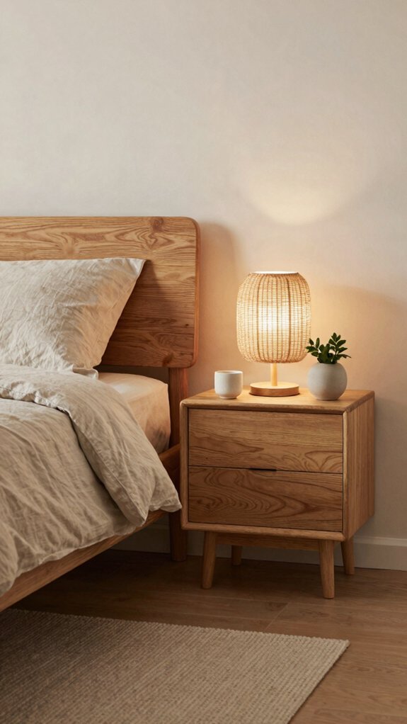 natural wood nightstands ground space