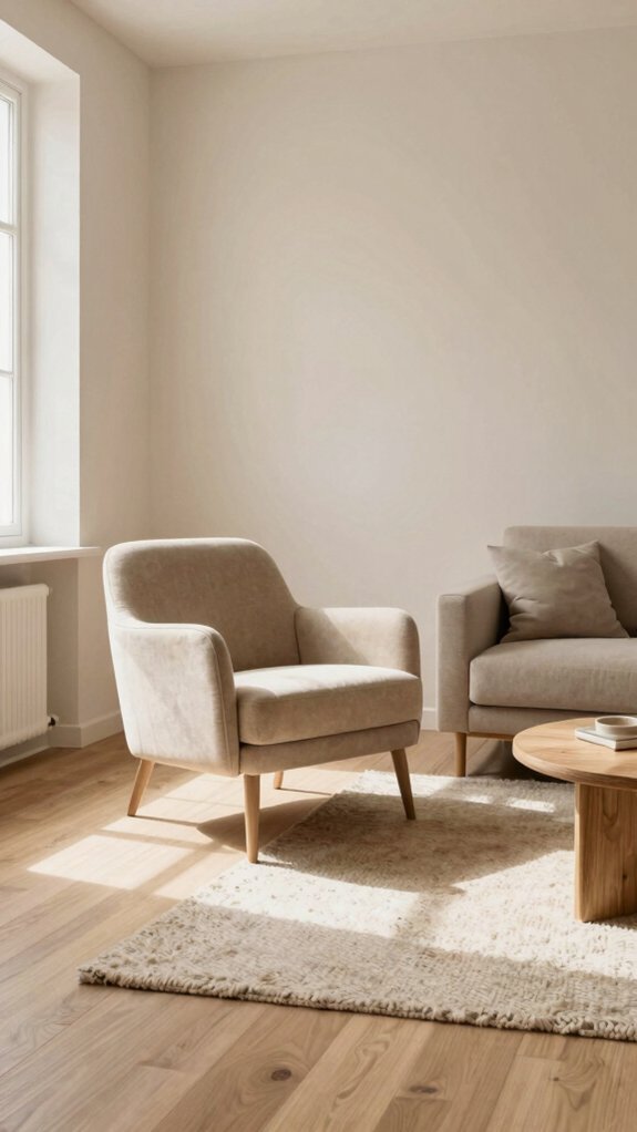 neutral toned minimalist accent chairs