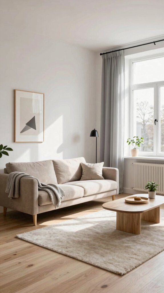 neutral tones emphasize purposeful minimalism