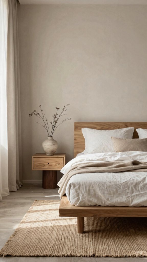 neutral tones establish calming japandi backdrop