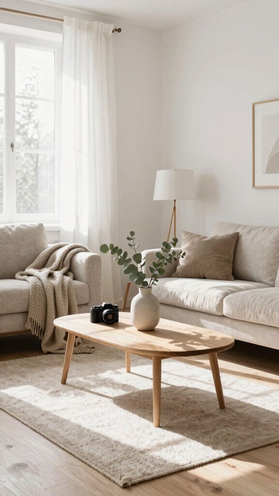 neutral wood soft lighting minimalist calm