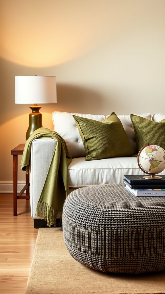 olive green throws transform spaces