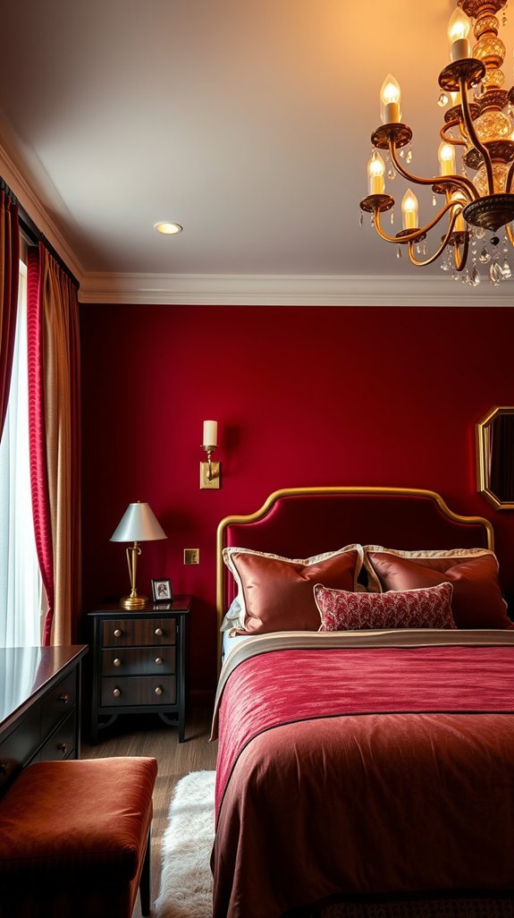 one burgundy wall bedroom impact