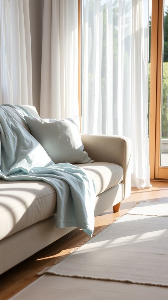 one standout light blue linen