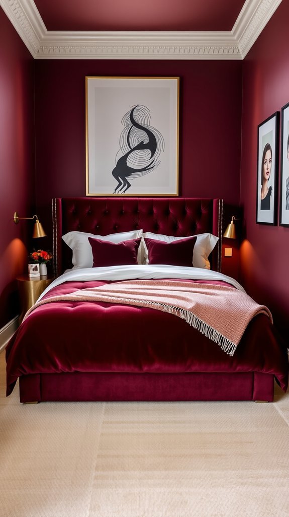 oxblood with warm neutrals balance