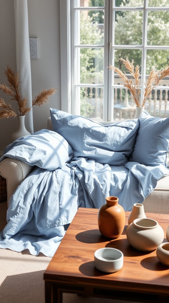 pale blue with textured grounding