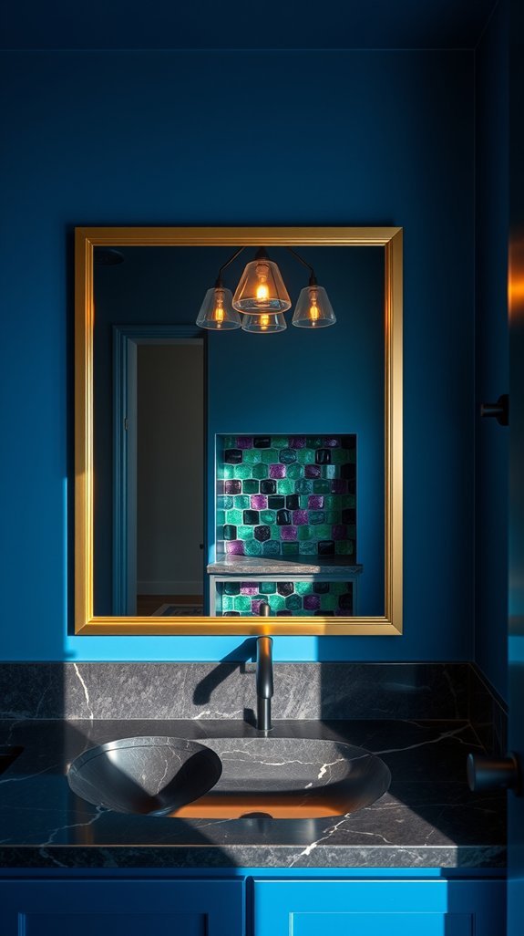 peacock blue with jewel tones