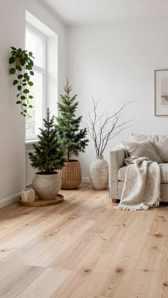 plants soften scandinavian spaces with natural warmth