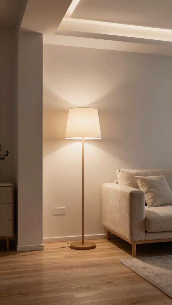 position lights to minimize glare