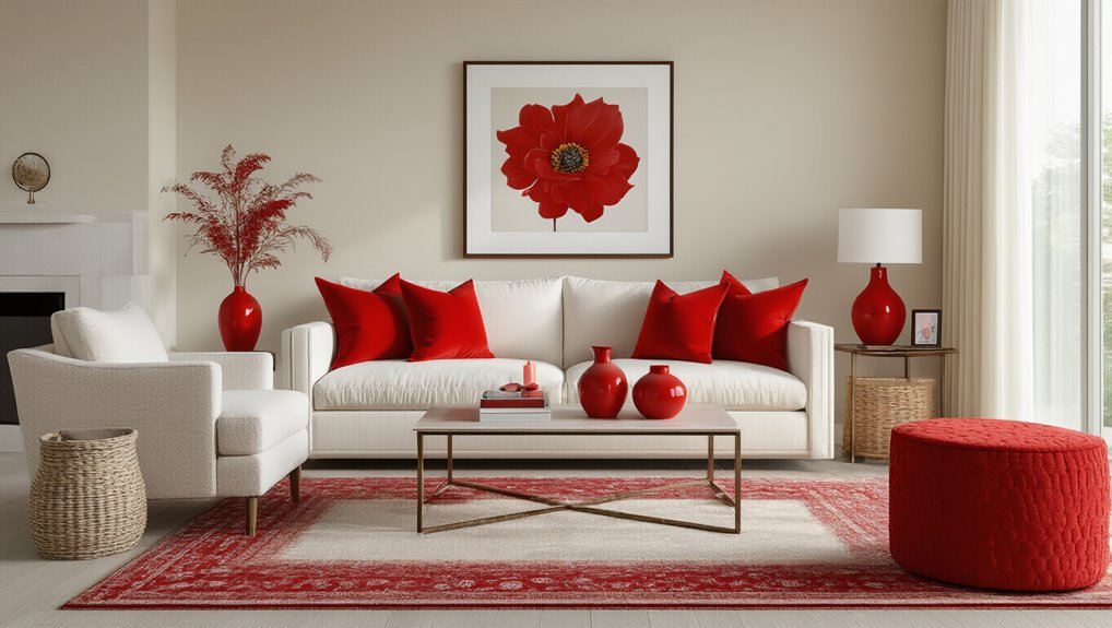 red accent pieces under 100