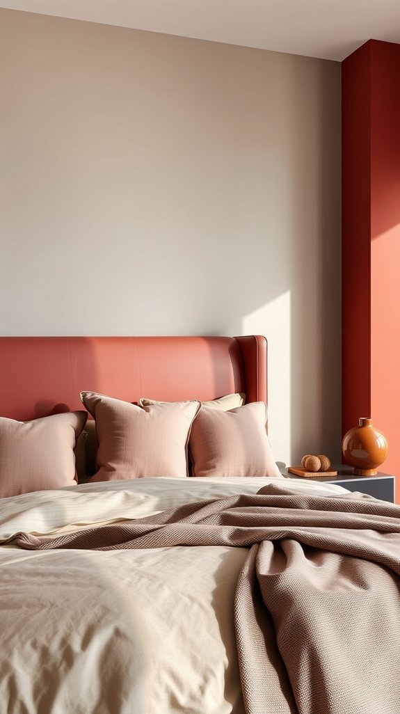 red focal headboard or wall