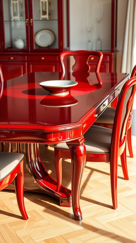 red lacquered solid wood durability