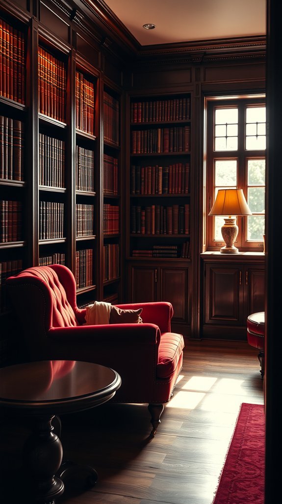 rich mahogany crimson library timelessness