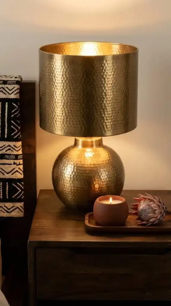 sandalwood-candle-in-a-dark-terracotta-holder-and-a-small-dried-protea-seed-head-on-a-dark-wood-tray