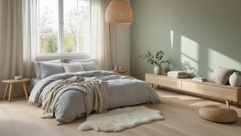 scandinavian bedroom calm space