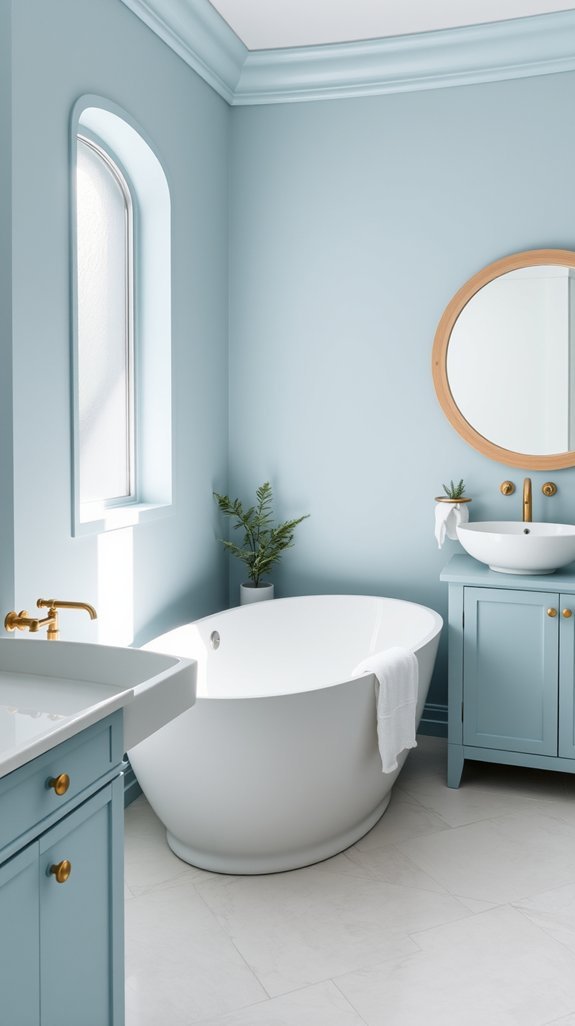seafoam blue with warm neutrals accents