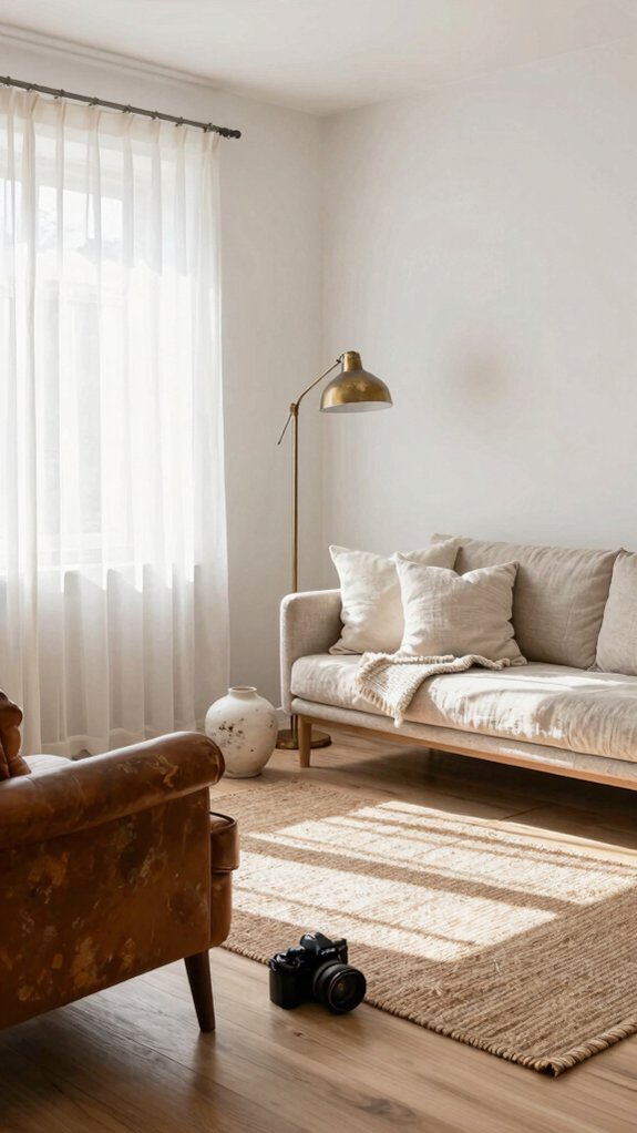 selective vintage accents for minimalist warmth
