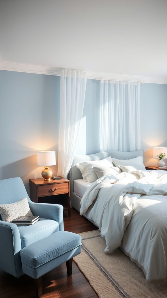 sky blue bedroom for restful sleep
