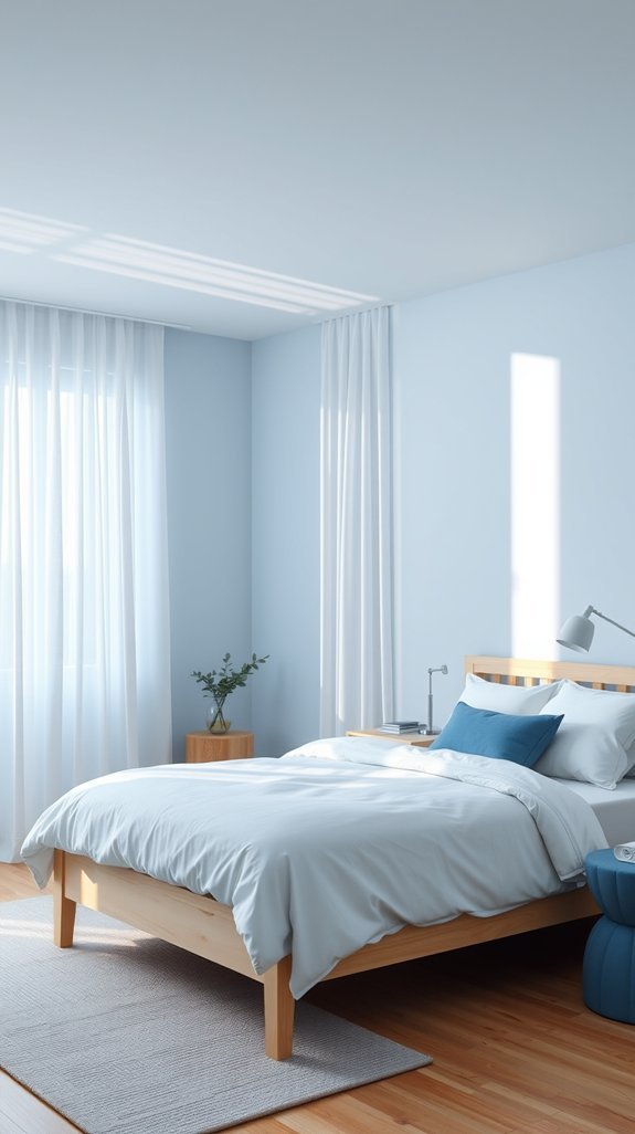 sky blue walls promote cooler sleep