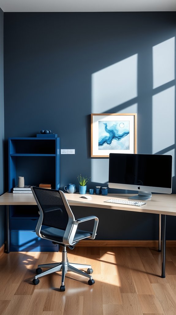slate color elevates makeshift office