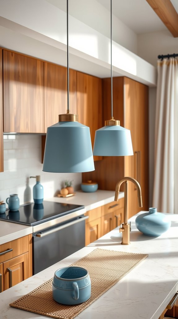 soft blue clip on pendant shades