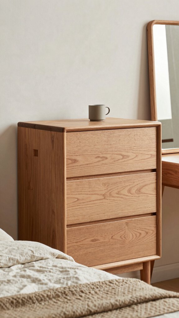 solid wood dresser with clean lines
