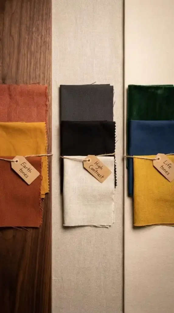 terracotta-linen-ochre-cotton-burnt-sienna-canvas-labeled-as-earth-tones