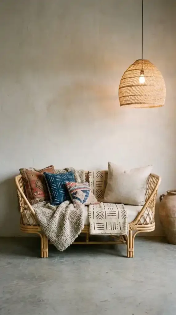 three-cushions-of-different-patterns-plus-a-throw-one-mud-cloth-throw-and-one-solid-linen-cushion