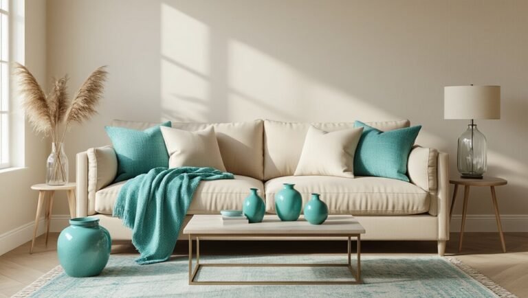 turquoise accents for neutrals