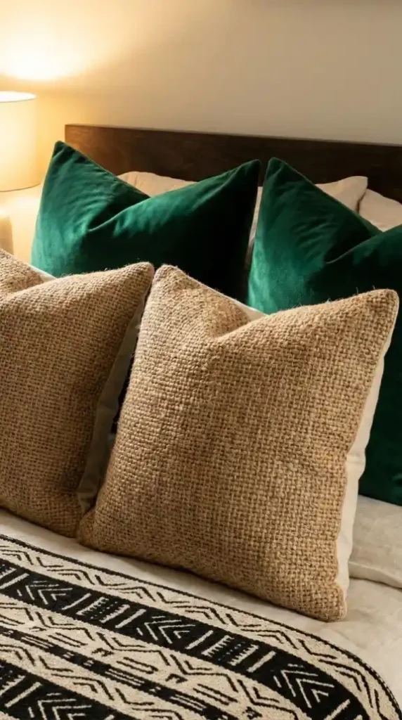 two-deep-emerald-velvet-euro-pillows-stacked-at-the-back