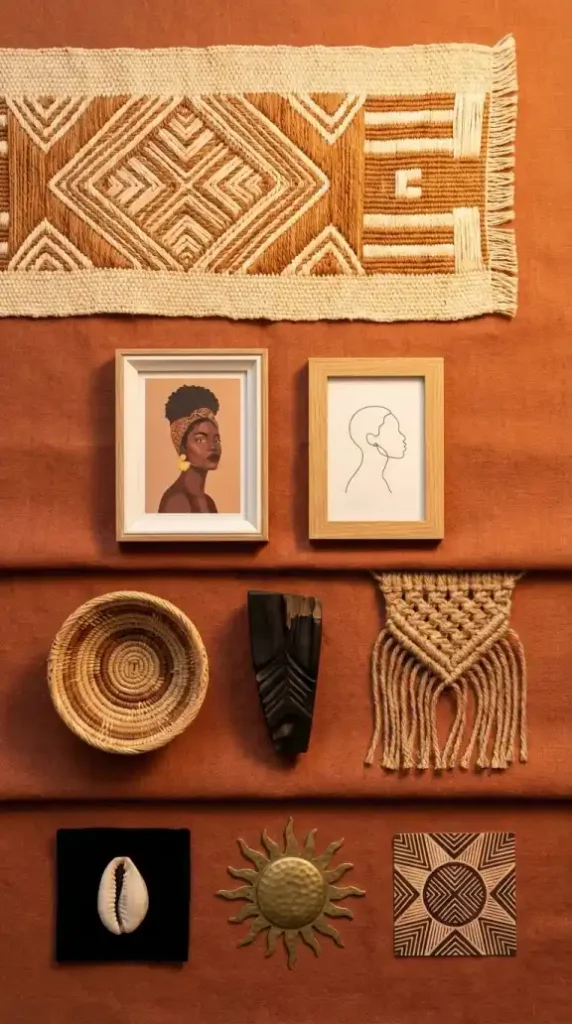 Four-layer-Afro-Bohemian-wall-art-framework-flat-lay-in-horizontal-bands