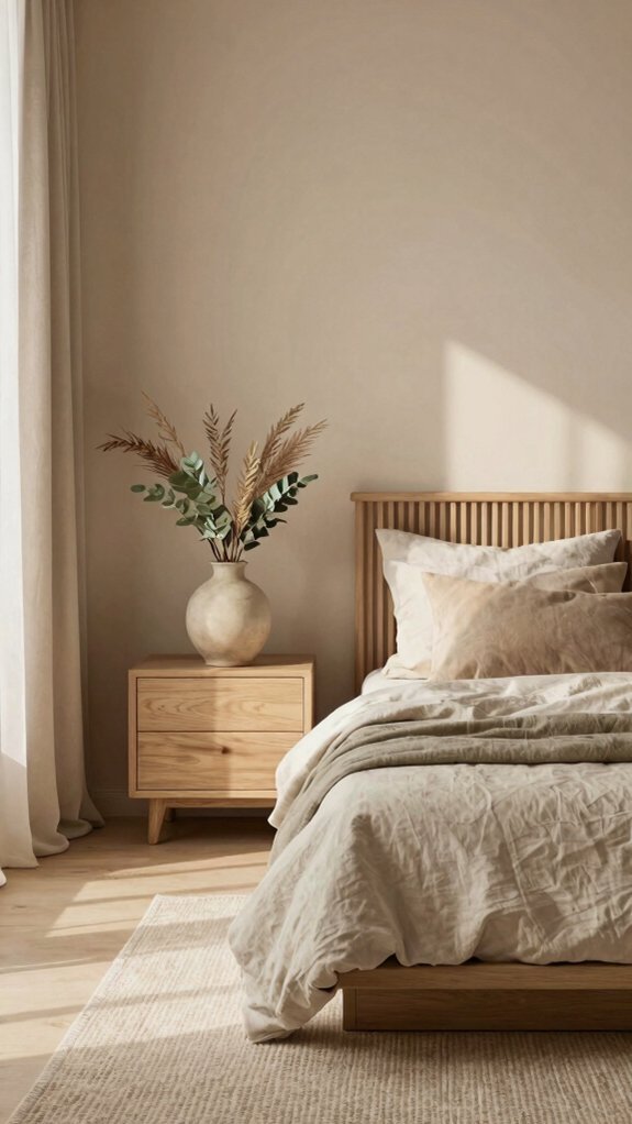 warm beige with muted sage serenity