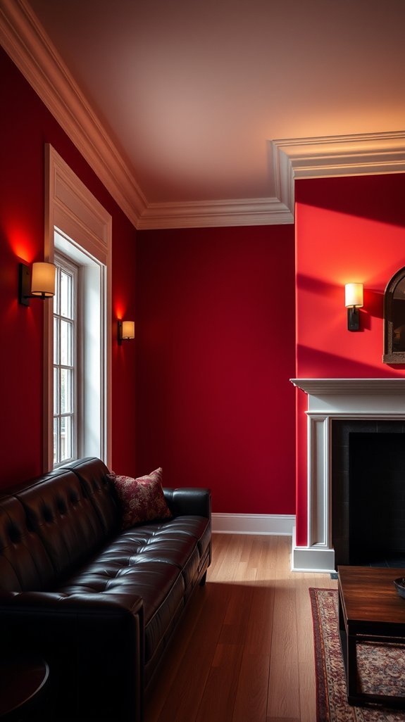 warm crimson with sunset glow harmony