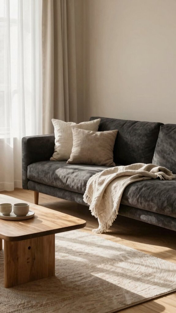 warm neutrals with natural wood