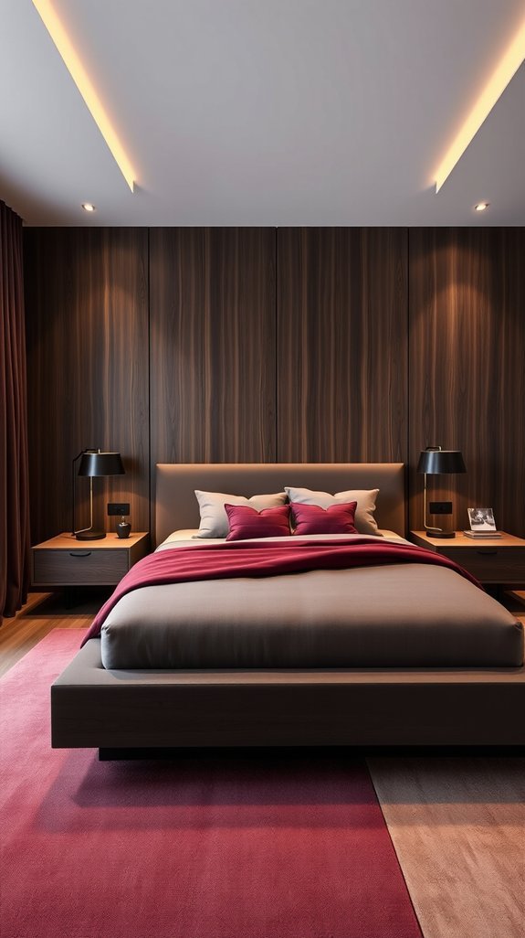 wenge wood burgundy walls