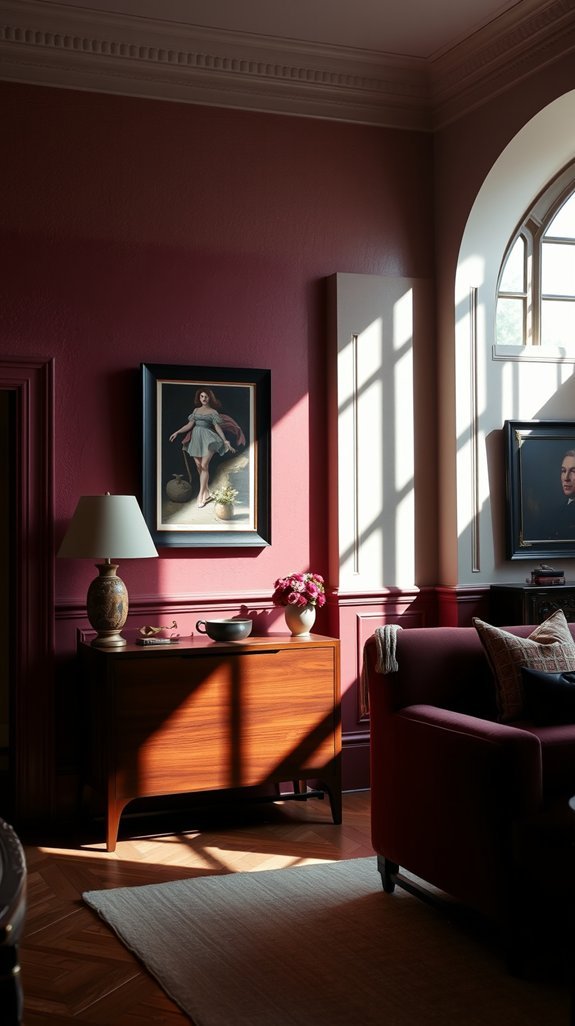 wine red paint that stays true after dusk