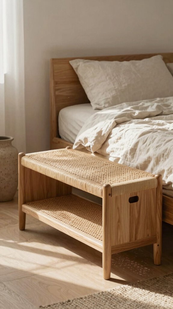 woven storage bench dual purpose
